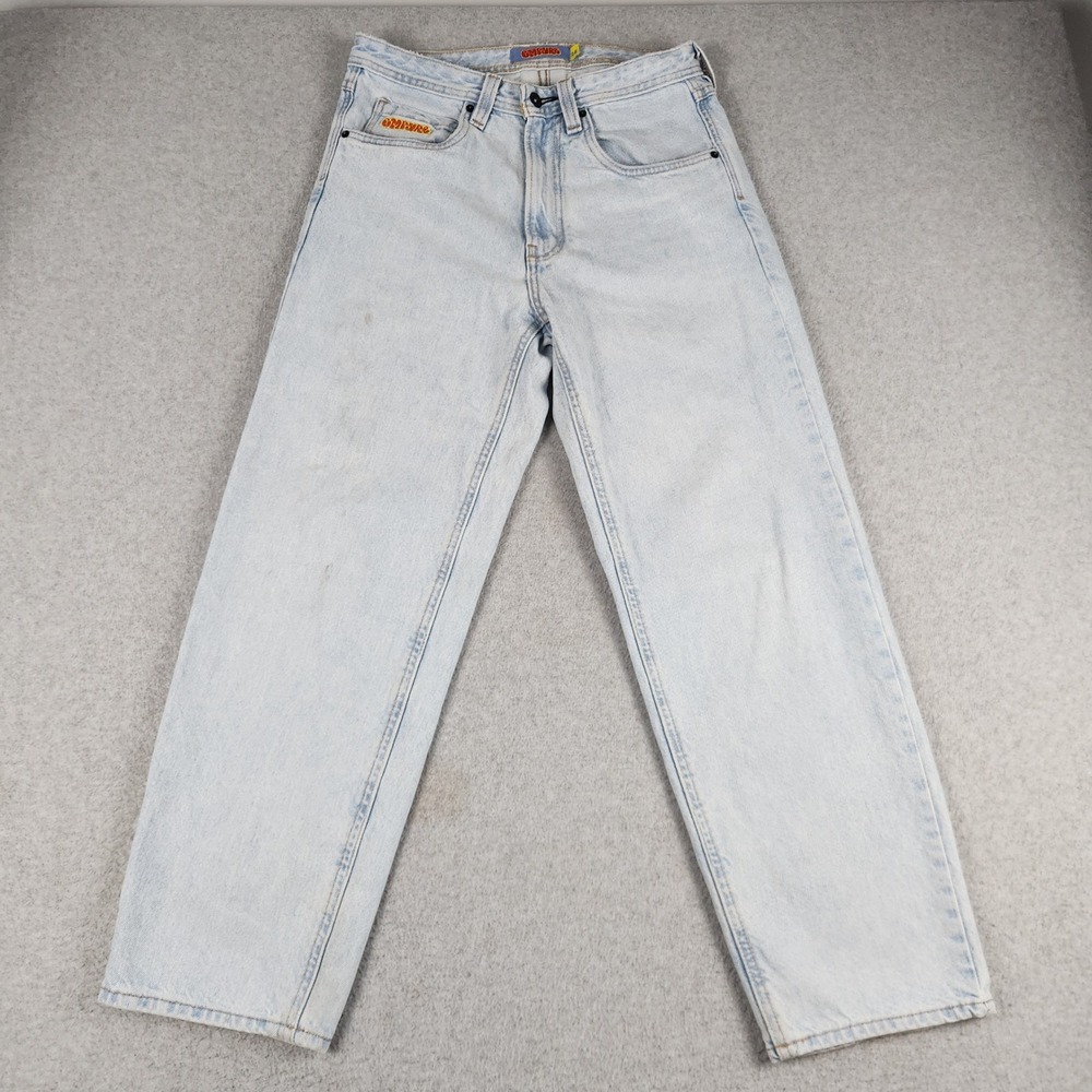 Empyre Jeans Mens 28 Blue Denim Cotton Light Wash Relaxed Fit Wide Leg Skater